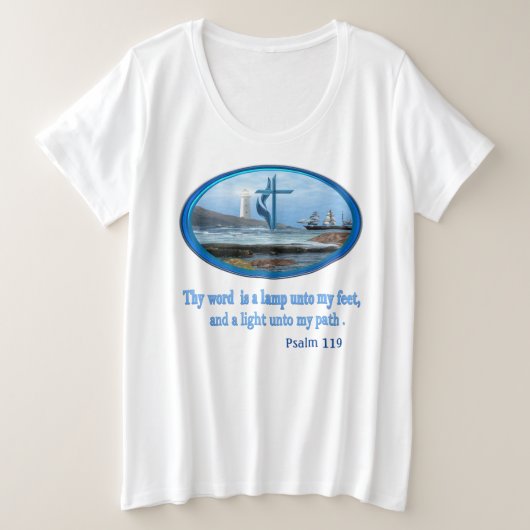 詩編119クリスチャン服 プラスサイズTシャツ (デザイン正面)