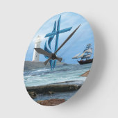 詩編119クリスチャン服 ラウンド壁時計 (傾斜)