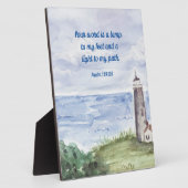 詩編119聖書聖句コースタルライトハウスサイン8x10 フォトプラーク (側面)