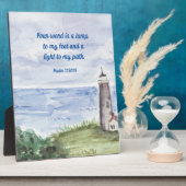 詩編119聖書聖句コースタルライトハウスサイン8x10 フォトプラーク (側面)