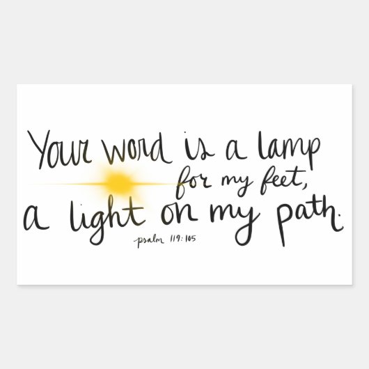 詩編119:105ステッカー 長方形シール (正面)