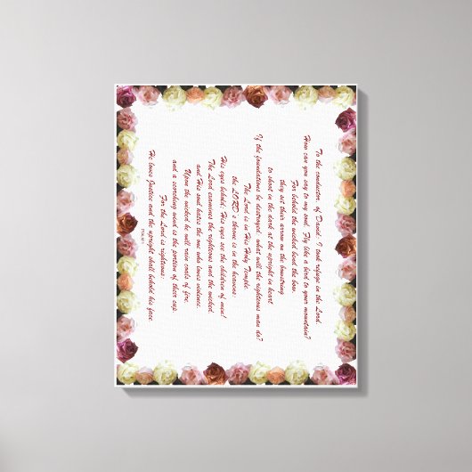 詩編11、聖なる書物、 経典、聖書の聖句、 キャンバスプリント (正面)