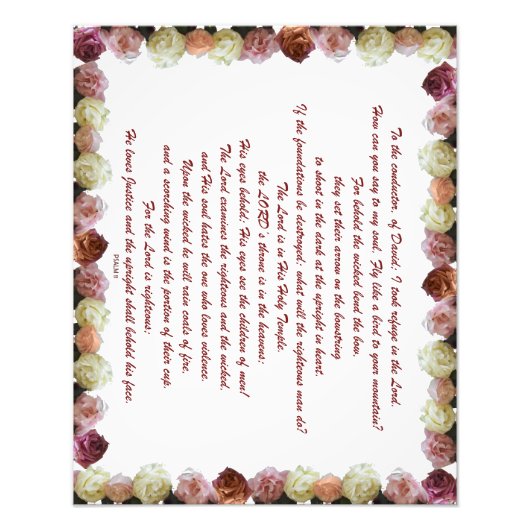 詩編11、聖なる書物、 経典、聖書の聖句、 フォトプリント            (正面)