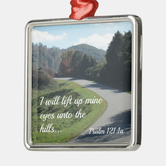 詩編121私は丘に私の目を持ち上げる メタルオーナメント (左)