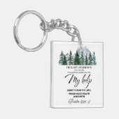 詩編121:1-2私は私の目を持ち上げる山 キーホルダー (正面左)