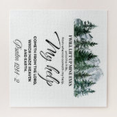 詩編121:1-2私は私の目を持ち上げる山 ジグソーパズル (横)