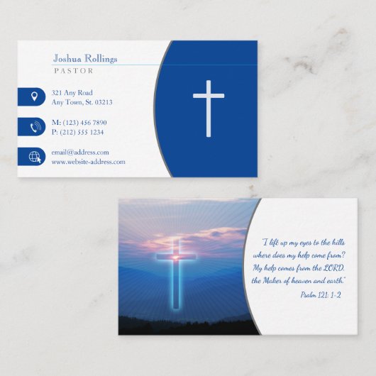 詩編121; 1-2 |クリスチャン感動的 名刺 (正面/裏面)