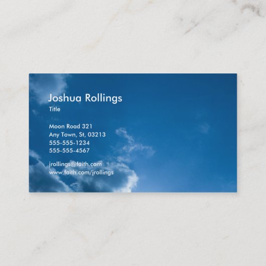 詩編121; 1-2 | Blue Christian 名刺 (裏面)