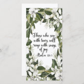 詩編126:5、水彩聖なる書物、 経典しおり (正面/裏面)