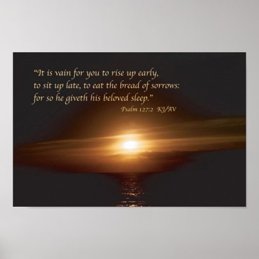 詩編127:2聖なる書物、 経典プリント ポスター (正面)