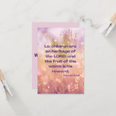 詩編127:3 KJV聖書聖なる書物、 経典Pic Greeting カード (正面/裏面インサイチュ)