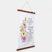 詩編139:13-14素晴らしく作られたフローラルクリスチャン 吊り下げ型タペストリー (傾斜あり)