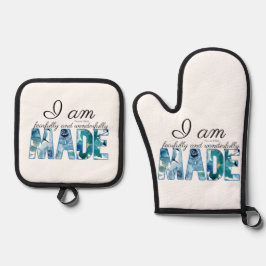 詩編139:14恐ろしく、素晴らしく作られた 鍋つかみ&鍋敷きセット