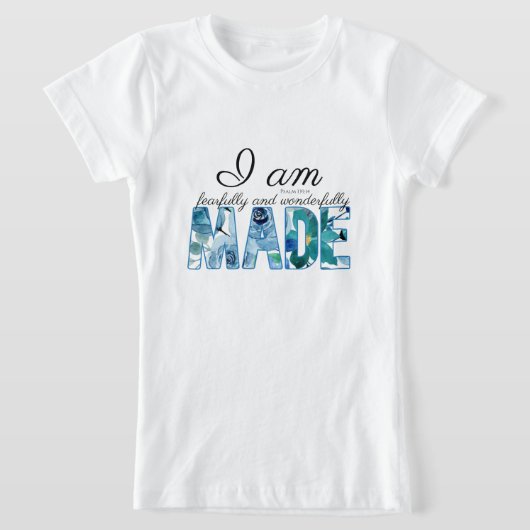 詩編139:14恐ろしく、素晴らしく作られた Tシャツ (レイダウン)
