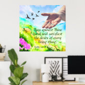 詩編145:16 ポスター (ホームオフィス)