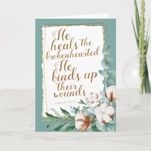 詩編147:3勇気付けられるJW折り畳みカード カード (正面)