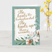 詩編147:3勇気付けられるJW折り畳みカード カード (黄色い花)