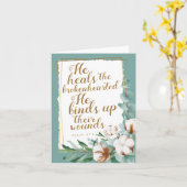 詩編147:3勇気付けられるJW折り畳みカード カード (黄色い花)