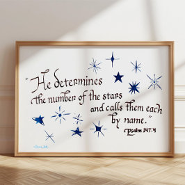 詩編147 4星バイブル聖句クリスチャン ポスター