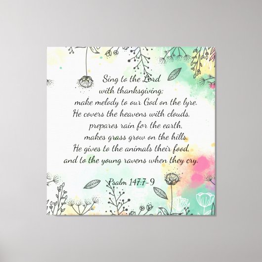 詩編147:7-9 キャンバスプリント (正面)