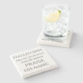 詩編148石コースター1/6 ストーンコースター (横)