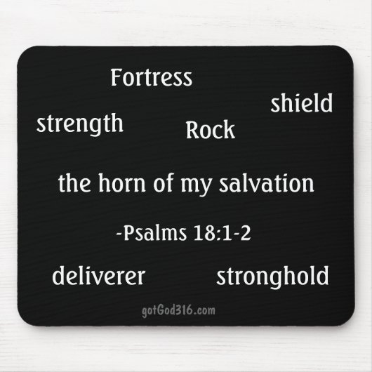 詩編18:1-2 gotGod316l.com マウスパッド (正面)