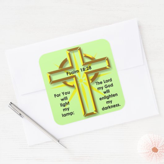 詩編18:28 スクエアシール (封筒)