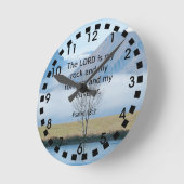 詩編18:2 ラウンド壁時計 (傾斜)