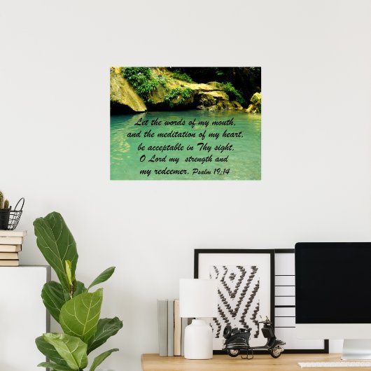 詩編19:14 ポスター (ホームオフィス)