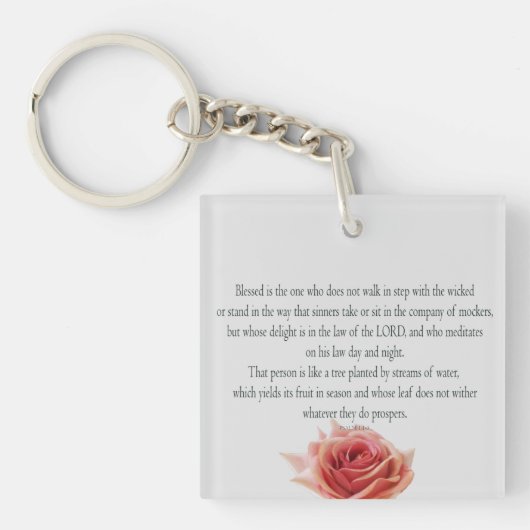 詩編1、昼と夜、水の流れ、 キーホルダー (正面)