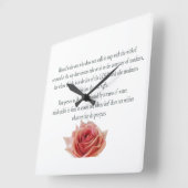 詩編1、昼と夜、水の流れ、 スクエア壁時計 (傾斜)