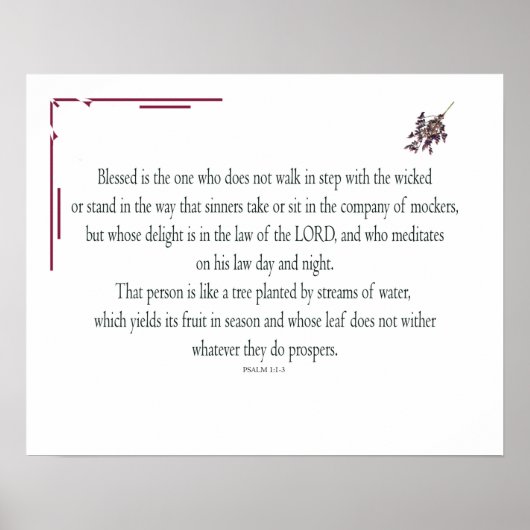 詩編1、昼と夜、水の流れ、 ポスター (正面)