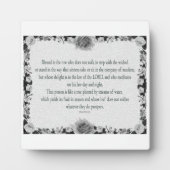 詩編1、歩いて歩くステップ邪悪な、油ブラック&ホワイト、 フォトプラーク (正面)