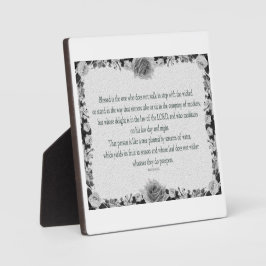 詩編1、歩いて歩くステップ邪悪な、油ブラック&ホワイト、 フォトプラーク