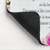 詩編1.油絵カラフルフローラ、主の律法 マウスパッド (コーナー)