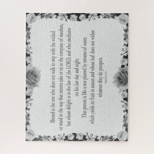 詩編1、油絵、誰がステップで歩いていない ジグソーパズル (縦)