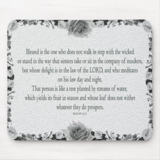 詩編1、油絵、誰がステップで歩いていない マウスパッド (正面)