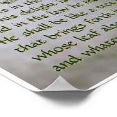 詩編1:1-3聖なる書物、 経典プリント ポスター (角)