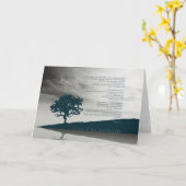 詩編23グリーティングツリーやる気を起こさせるブルー山 カード (黄色い花)