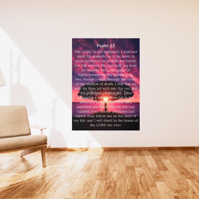 詩編23サンセットツリー メタルプリント (クリエイターアップロード済み)