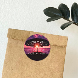 詩編23サンセットツリー ラウンドシール