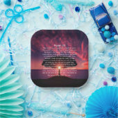 詩編23バイブルサンセットシルエットツリー ペーパープレート (パーティー)