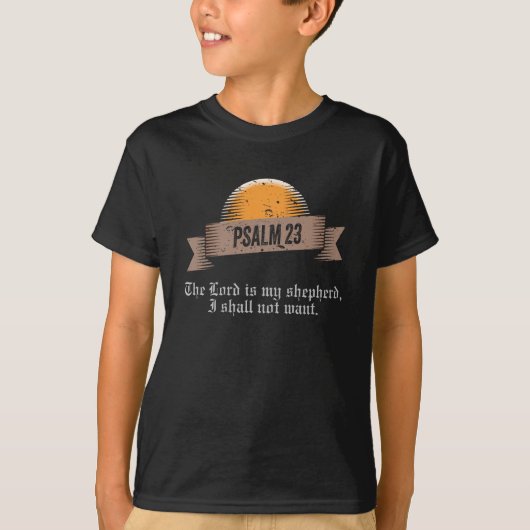 詩編23バイブル引用文 Tシャツ (正面)