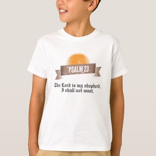 詩編23バイブル引用文 Tシャツ (正面)