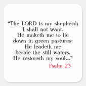 詩編23バイブル祈りの言葉 スクエアシール (正面)