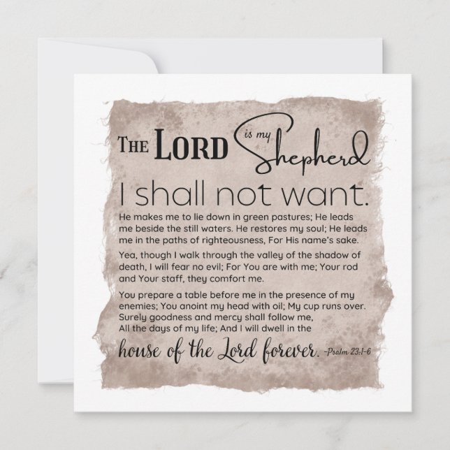 詩編23バイブル聖なる書物、 経典ヴィンテージ紙 (正面)