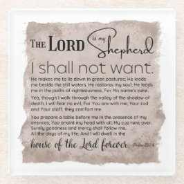 詩編23バイブル聖なる書物、 経典ヴィンテージ紙 ガラスコースター