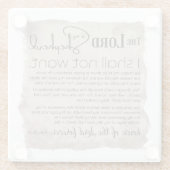 詩編23バイブル聖なる書物、 経典ヴィンテージ紙 ガラスコースター (裏面)