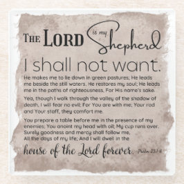 詩編23バイブル聖なる書物、 経典ヴィンテージ紙 ガラスコースター