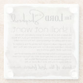 詩編23バイブル聖なる書物、 経典ヴィンテージ紙 ガラスコースター (裏面)